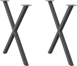 vidaXL - Eettafelpoten - 2 - st - X-vormig - 80x(72-73) - cm - staal - antraciet