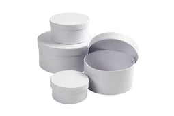 Creotime - Doos Creativ Company rond 4 stuks Ø 8, 10, 12, 14cm, hoogte 4, 5, 6, 7cm wit