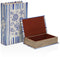 Versa - Decoratieve Doos - Boek ontwerp - Blauw (2 stuks)