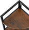 Tectake Hoekkast Castlebar - Staande kast - 5 niveaus - 30 x 30 x 150 cm - Zwart stalen frame (Donkerbruin)