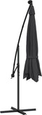 vidaXL - Zweefparasol - met - LED-verlichting - 350 - cm - zwart