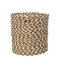 Mandenset - raffia/zeegras - naturel/wit - set van 3
