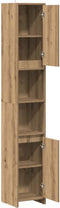 vidaXL - Badkamerkast - 30x30x183,5 - cm - bewerkt - hout - artisanaal - eikenkleur