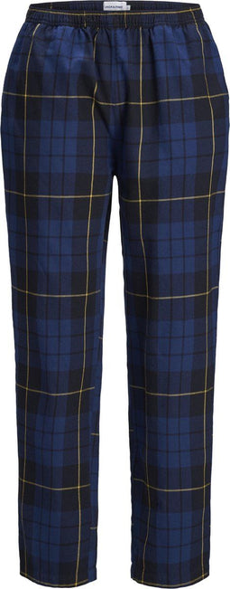 JACK&JONES JACRIMON - Heren pyjama broek - 100% biologisch katoen - Donkerblauw met geel