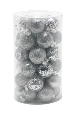 Kerstballenset - 25 stuks - Ø 5 cm - Zilver (25 stuks)