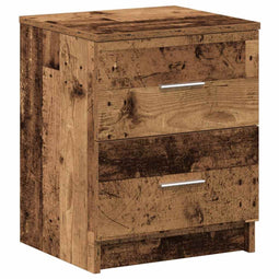 vidaXL - Nachtkastje - met - 2 - lades - 40x36x50 - cm - oud - houtkleurig