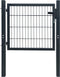 vidaXL - Poort - dubbelstaafmat - (enkel) - 106x170 - cm - antracietgrijs