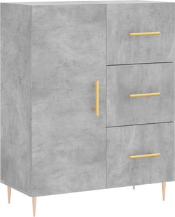 vidaXL - Dressoir - 69,5x34x90 - cm - bewerkt - hout - betongrijs