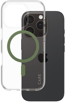 PanzerGlass CARE by PG Green MagS iPhone 16 Pro - Soft Case - Milieuvriendelijk en MagSafe geschikt - Transparant