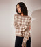 NA-KD Round Neck Knitted Sweater - Dames Trui - Biologisch katoen - Beige