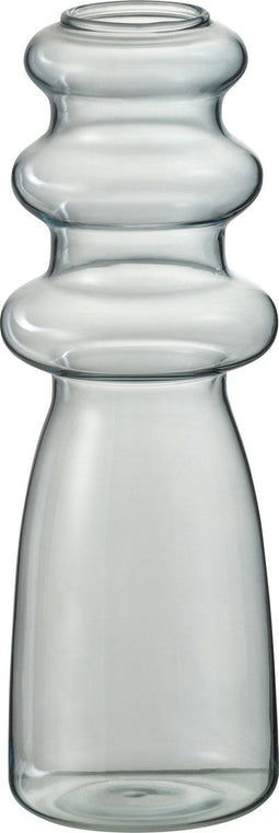 J-Line vaas Luna - glas - blauw - large - 21 cm hoog