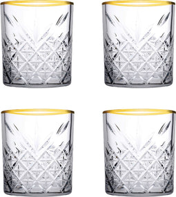 Pasabahce Golden touch met gouden rand Timeless 35.5 cl - Transparant Goud 4 stuk(s)