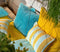 Dutch Decor FLUFFY - Sierkussen unikleur 45x45 cm - Antigua Sand - blauw - Inclusief binnenkussen