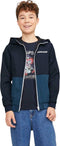 JACK & JONES JUNIOR JJERUSH BLOCKING HOOD BOMBER NOOS JNR - Jongens Jas - Water- en windafstotend - Navy (152)