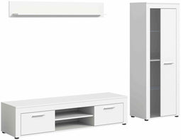 Furnilux Jam - Woonkamercombinatie - Praktische indeling - Wit - 35x235x159cm