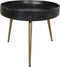 HSM Collection Bijzettafel Ventura - ø50 cm - mangohout/ijzer - black wash/antique gold