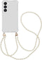 iMoshion Hoesje Geschikt voor Samsung Galaxy S23 Hoesje Met Koord - iMoshion Backcover met koord + armband - Parels - transparant