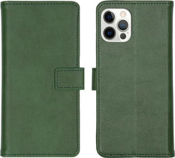 iMoshion Hoesje Geschikt voor iPhone 12 Pro / 12 Hoesje Met Pasjeshouder - iMoshion Luxe Bookcase - Groen