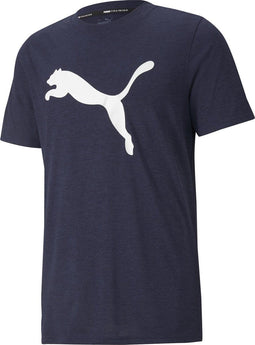 PUMA Train Fav Heather Cat Sportshirt Heren - Korte mouw - Blauw (S)