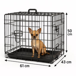 Flamingo Mezo - Hondenbench S - Opvouwbaar - 61x43x50 cm - Zwart