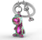 Metalmorphose sleutelhanger Dino met bot rainbow