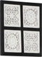 vidaXL - Wandpaneel - handgesneden - 40x40x1,5 - cm - MDF - zwart - en - wit