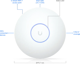 Ubiquiti UniFi U7 - Access Point - WiFi 7 tri-band 688 Mbps 4.3 Gbps 5.8 Gbps