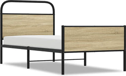 vidaXL - Bedframe - zonder - matras - bewerkt - hout - sonoma - eikenkleur - 80x200 - cm