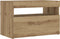 vidaXL - Nachtkastje - met - LED - 60x35x40 - cm - bewerkt - hout - artisanaal - eiken