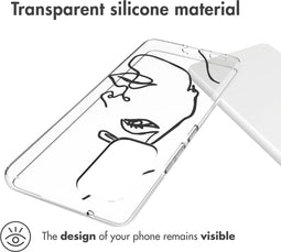 iMoshion Hoesje Geschikt voor Samsung Galaxy A53 Hoesje Siliconen - iMoshion Design hoesje - Wit / Line Art Woman White