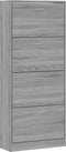 vidaXL - Schoenenkast - 63x24x147 - cm - bewerkt - hout - grijs - sonoma