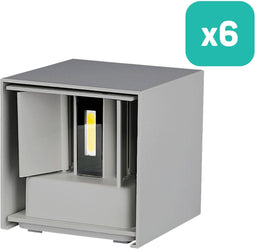 V-TAC VT-759-G-N - Wandlamp - 5W Bridgelux Chip - Warm Wit (3000K) - Grijs Vierkant