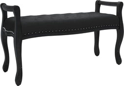 vidaXL - Bankje - 110x45x60 - cm - fluweel - zwart