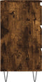 vidaXL - Nachtkastje - 40x35x69 - cm - bewerkt - hout - gerookt - eikenkleurig