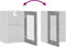 vidaXL - Wandkast - Lyon - 40x31x60 - cm - glas - en - bewerkt - hout - grijs - sonoma - eiken