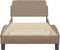 vidaXL - Bedframe - met - hoofdbord - kunstleer - cappuccinokleurig - 90x200 - cm