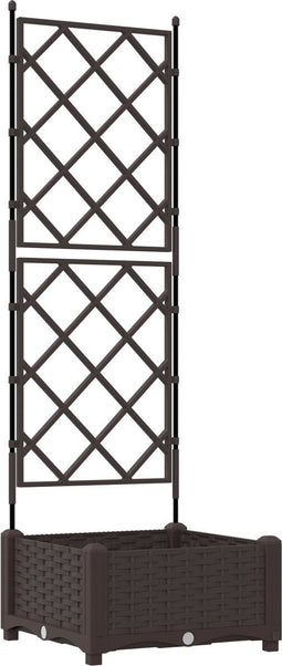 vidaXL - Tuinbak - met - Trellis - Bruin - 40x40x125,5 - cm