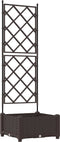 vidaXL - Tuinbak - met - Trellis - Bruin - 40x40x125,5 - cm