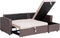 TAMPERE - Hoekslaapbank - Bruin - Linkerzijde - 226 cm - Polyester