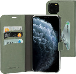 Mobiparts iPhone 11 Pro Max - Wallet Case - Extra opbergvak - Groen