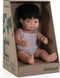 Miniland Babypop Jongetje Met Vanillegeur 38 Cm Wit Pak - aziatisch jongetje - met wit broekje en hemdje in broderiestijl