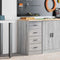 vidaXL - Garagekast - 40x51x85 - cm - massief - grenenhout - grijs - sonoma