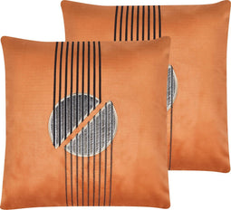 CEROPEGIA - Sierkussen set van 2 - Oranje - 45 x 45 cm - Polyester