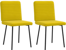 vidaXL - Eetkamerstoelen - 2 - st - fluweel - geel