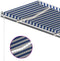vidaXL - Luifel - handmatig - uittrekbaar - met - LED - 450x350 - cm - blauw - en - wit