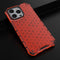 Lunso - Honinggraat Armor Backcover hoes - Geschikt voor iPhone 13 Pro - Rood