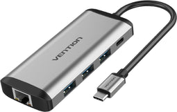 Vention THAHB - USB C Hub - 3 USB 3.0 poorten 4K HDMI - Zwart