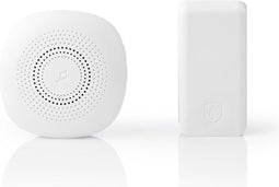 Nedis Draadloze Deurbelset - Netvoeding - 220 - 240 V AC 50 Hz - 1x CR2032 - Volume: 80 dB - Signaalbereik: 100 m - Instelbaar volume - 36 Melodiën - 1 Ontvanger - Wit