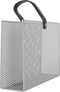 Present Time Perky Mesh - Tijdschriftenrek - Modern design met handvat - Grijs 30x33x9cm