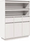 vidaXL - Hoge - kast - 89x34x116,5 - cm - massief - grenenhout - wit